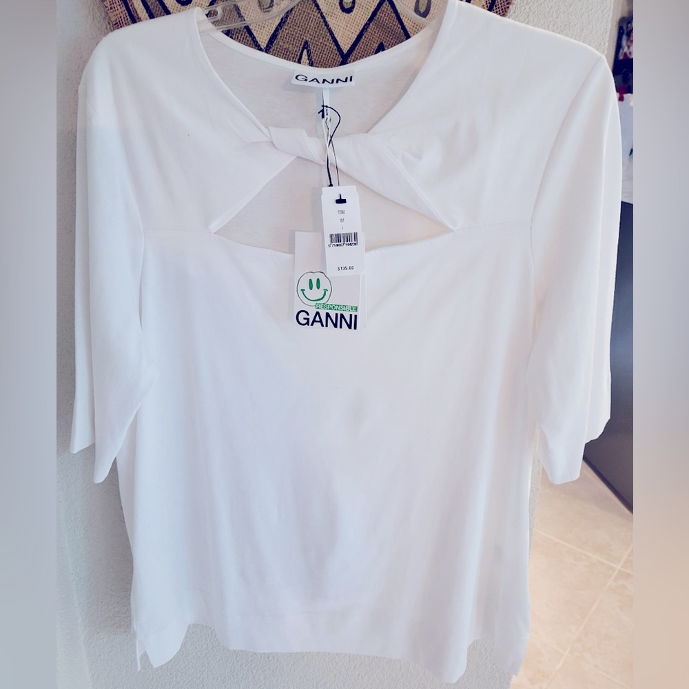 NWT Ganni White Blouse